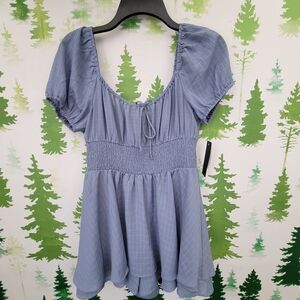 New Juniors City Triangle Short Sleeve Romper.